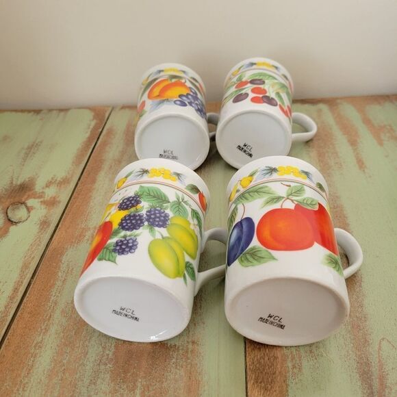 Vintage Roy Kirkham Assorted Fruit Bone China Mugs - Picture 10 of 12